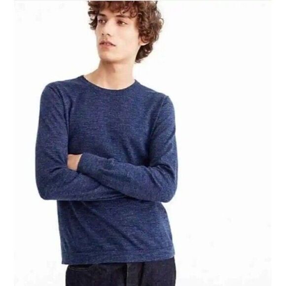J. Crew Cotton Crewneck Sweater Navy Blue Size XXL - Picture 1 of 9